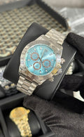 Reloj Rolex Plateado con Azul